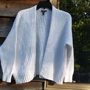 Eileen Fisher White Open-Front Cardigan